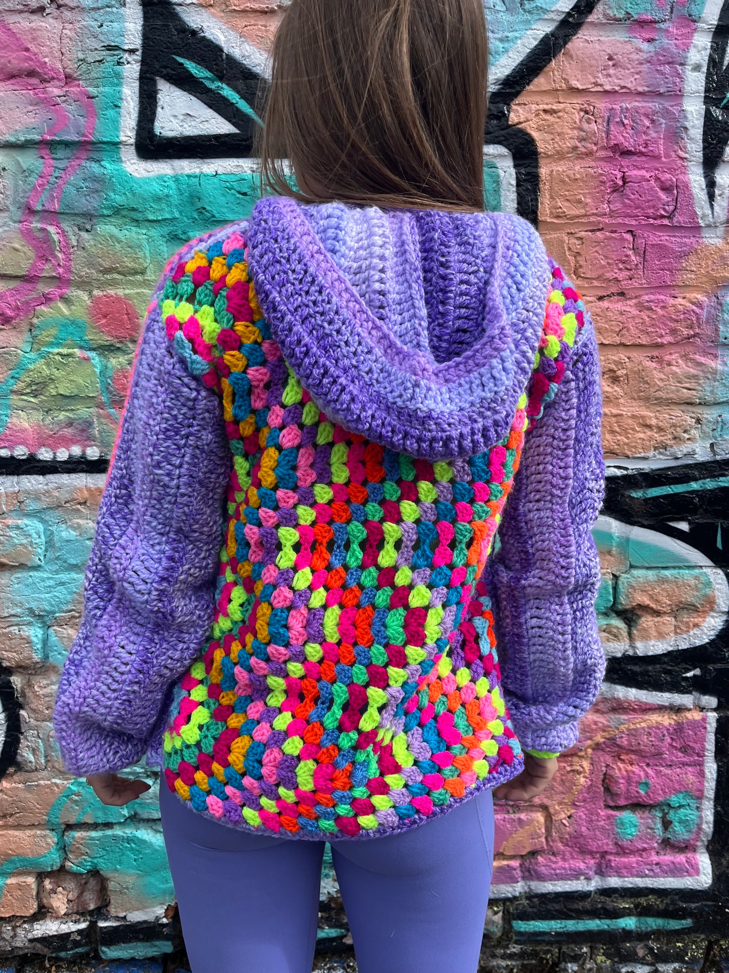Crochet cardigan - purples
