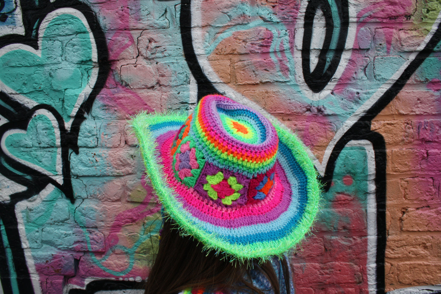 Granny square cowboy hat