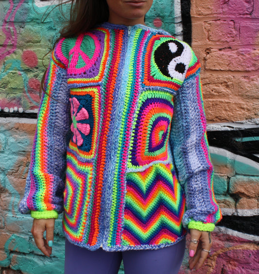 Crochet cardigan - blues