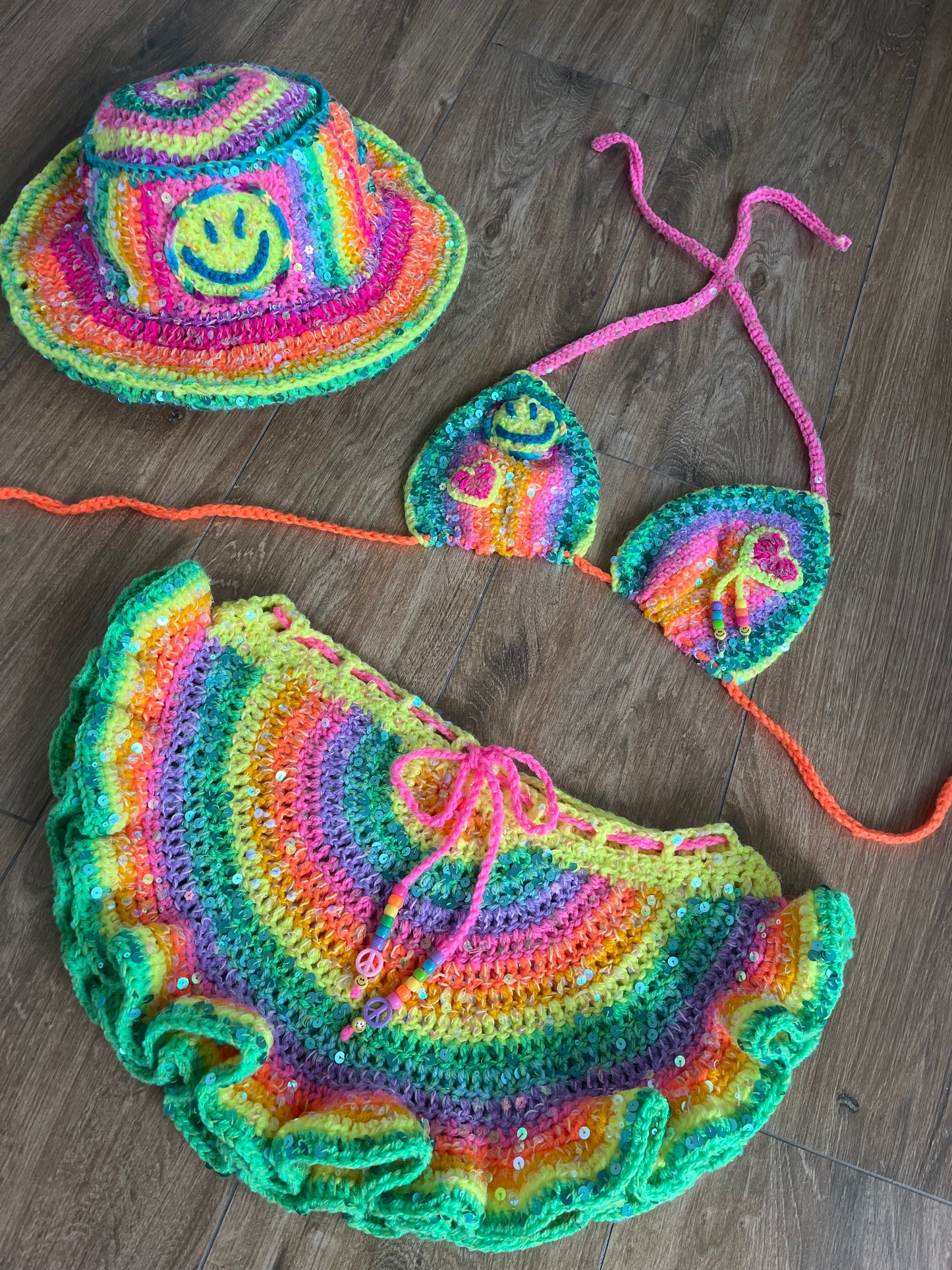 Billie sparkle bikini top & skirt co-ord