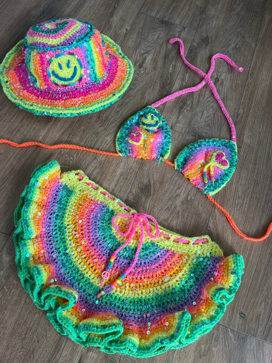 Billie sparkle bikini top & skirt co-ord