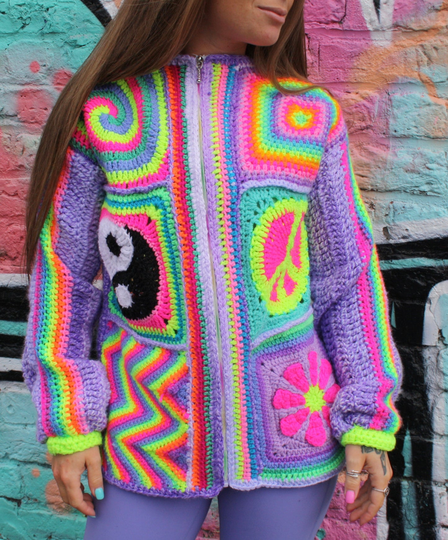 Crochet cardigan - purples