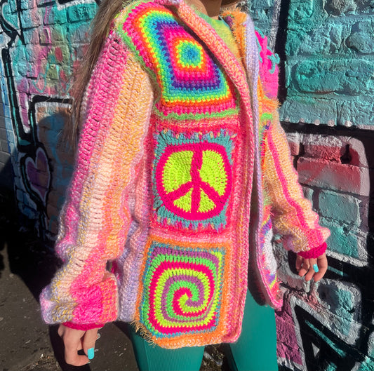 Crochet cardigan - baby pinks