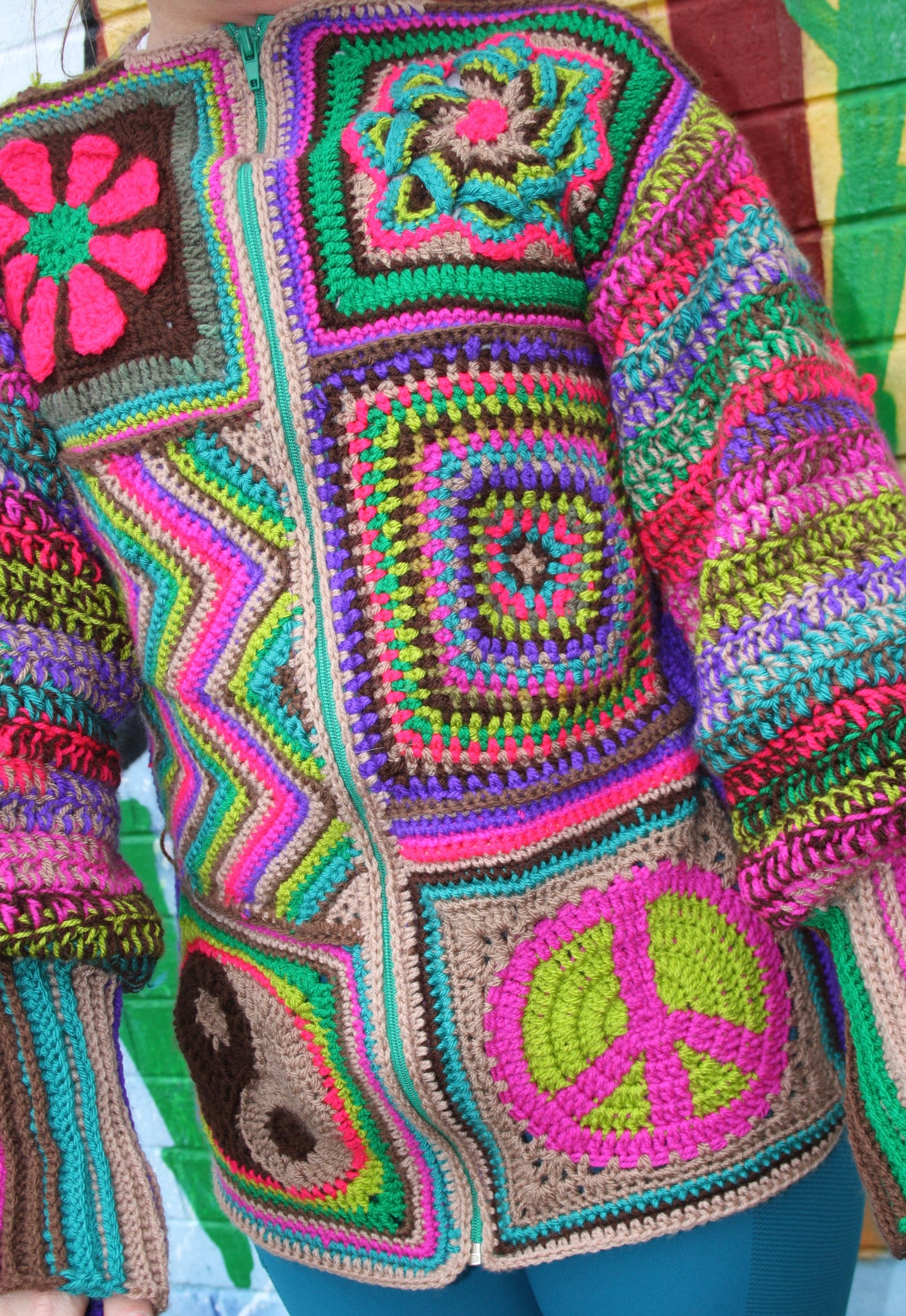 Crochet cardigan - puff sleeve