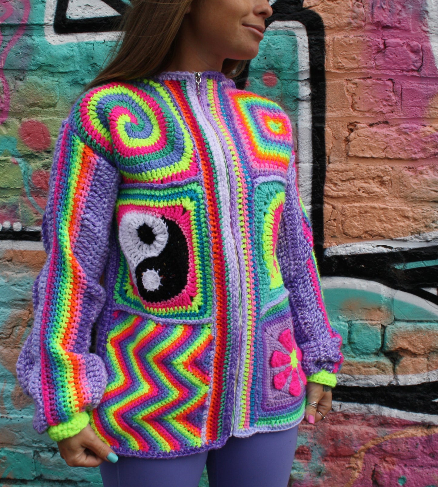 Crochet cardigan - purples